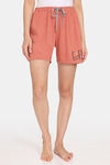Rosaline Joy Sticks Knit Cotton Shorts - Burnt Sienna — thumbnail 1